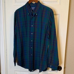 Pendleton Men's Green and Navy Plaid Shirt